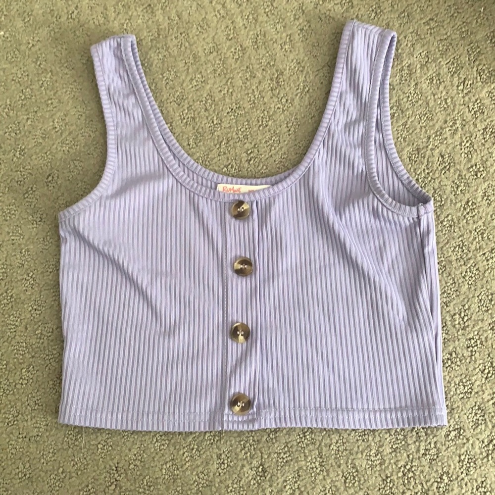 Romwe purple tank top with buttons